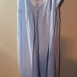 Y2k Victoria Secret Country Blue & White Nightgown Cottagecore Lace trim